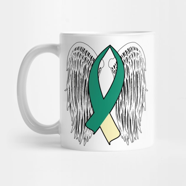 Winged Awareness Ribbon (Teal & Cream) by BlakCircleGirl